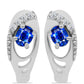 Pendientes de Plata con Zafiro Azul Australiano y Topacio Blanco