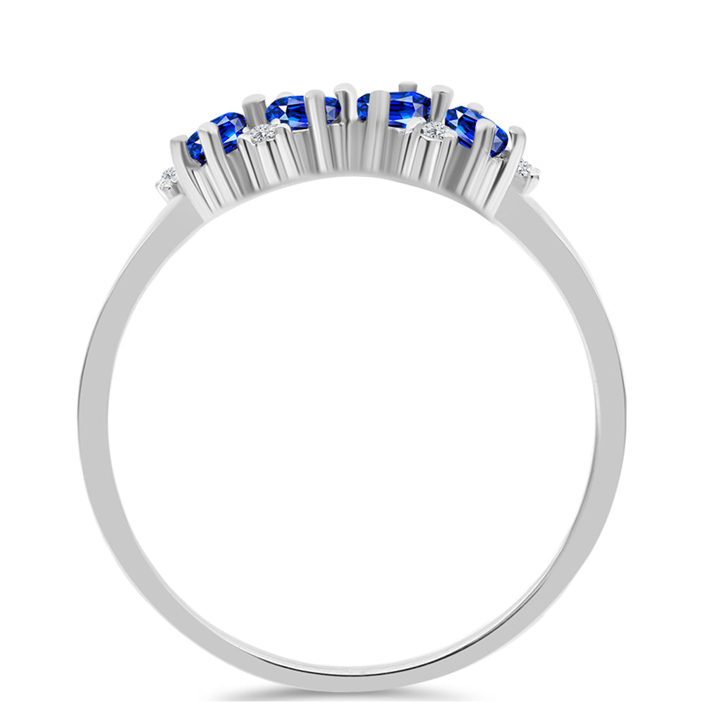 Anillo de Plata con Zafiro Azul Australiano y Topacio Blanco