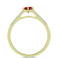 Anillo de Plata Bañada en Oro con Majestuosa moisanita roja y Topacio Blanco