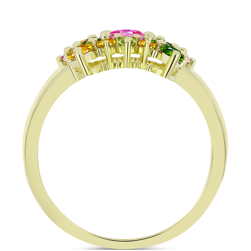 Anillo de Plata Bañada en Oro con Chakra Turmalina 2 