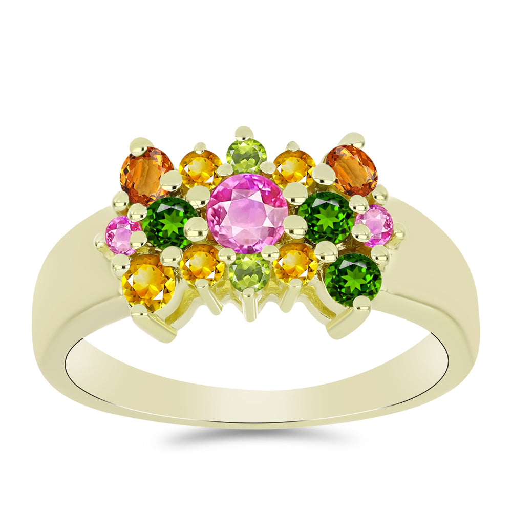Anillo de Plata Bañada en Oro con Chakra Turmalina 3 
