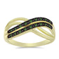 Anillo de Plata Bañada en Oro con Diamante Verde