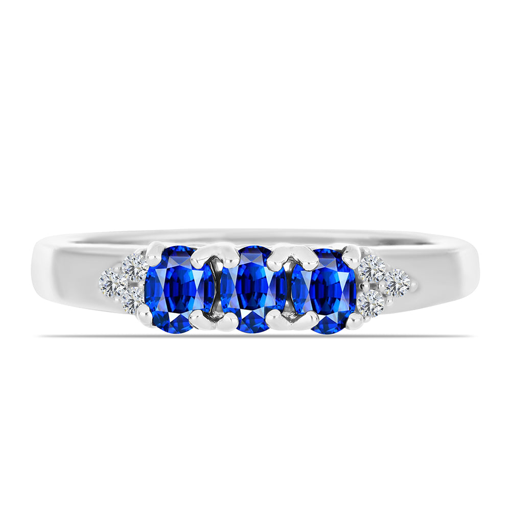 Anillo de Plata con Zafiro Azul Australiano y Topacio Blanco