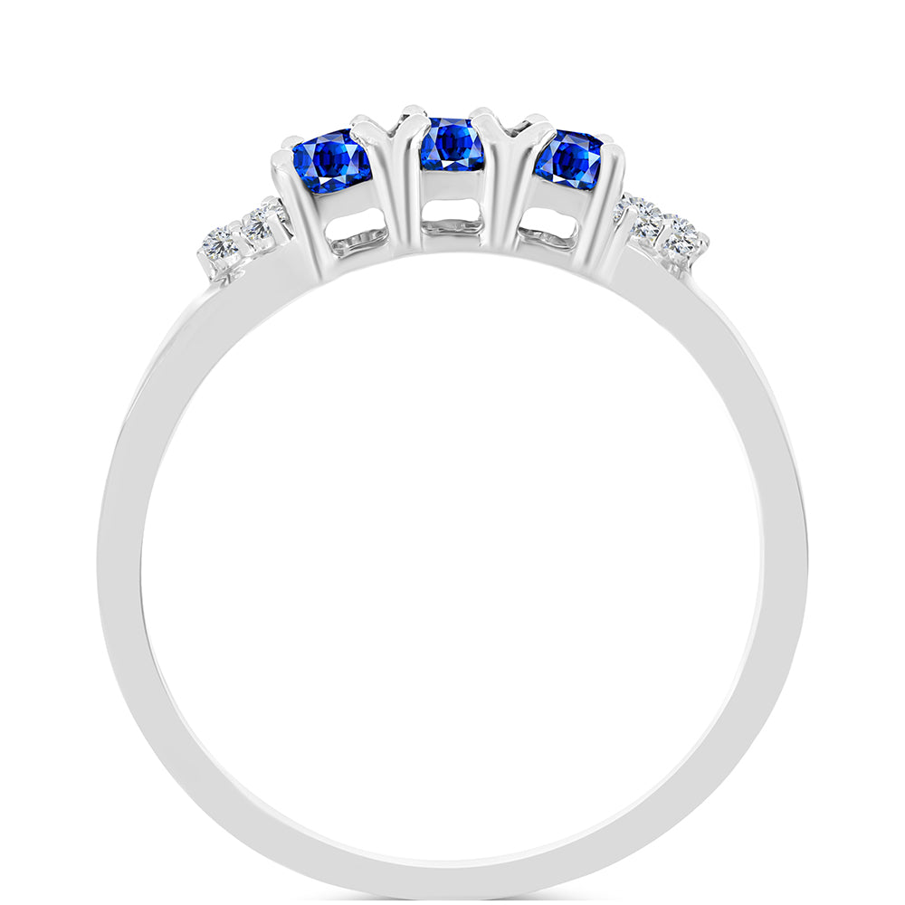 Anillo de Plata con Zafiro Azul Australiano y Topacio Blanco