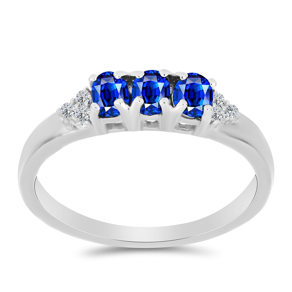 Anillo de Plata con Zafiro Azul Australiano y Topacio Blanco