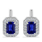 Pendientes de Plata con Zafiro Azul Australiano y Topacio Blanco