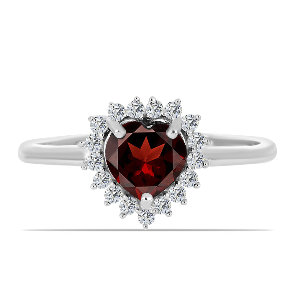 Anillo de Plata con Granate Barton y Topacio Blanco