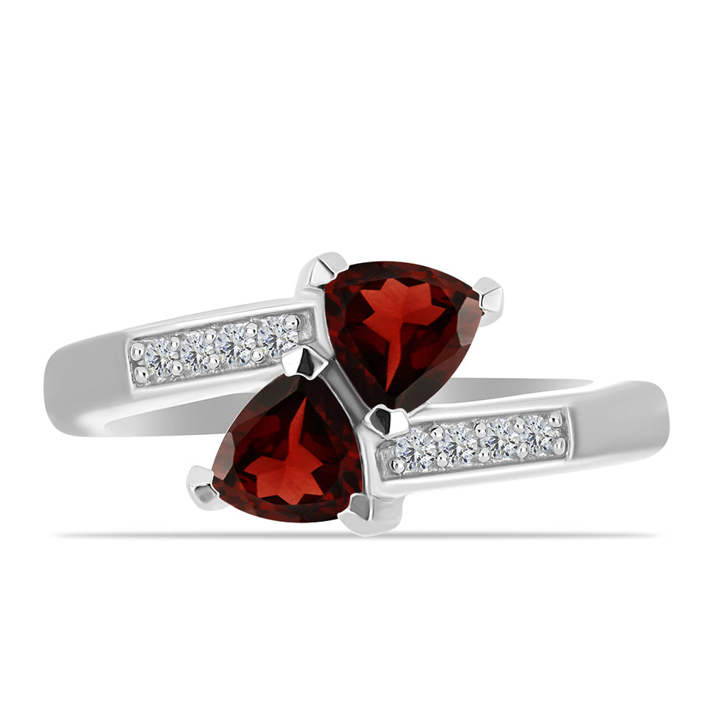 Anillo de Plata con Granate Barton y Topacio Blanco 1 