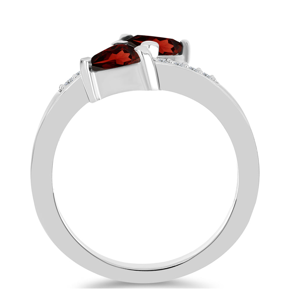 Anillo de Plata con Granate Barton y Topacio Blanco 2 