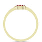 Anillo de Plata Bañada en Oro con Majestuosa moisanita roja