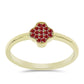 Anillo de Plata Bañada en Oro con Majestuosa moisanita roja