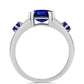 Anillo de Plata con Zafiro Azul Australiano y Topacio Blanco
