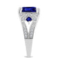 Anillo de Plata con Zafiro Azul Australiano y Topacio Blanco