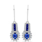 Pendientes de Plata con Zafiro Azul Australiano y Topacio Blanco