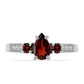 Anillo de Plata con Granate Barton y Topacio Blanco