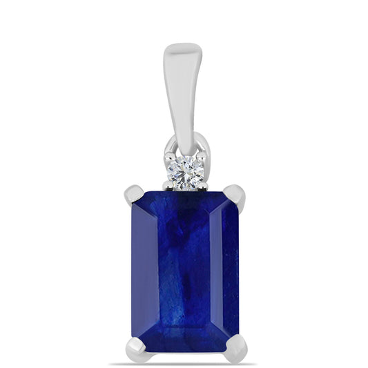 Colgante de Plata con Zafiro Azul Australiano y Topacio Blanco