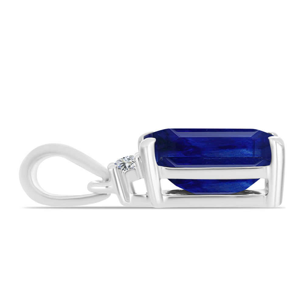 Colgante de Plata con Zafiro Azul Australiano y Topacio Blanco 2 