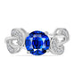 Anillo de Plata con Zafiro Azul Australiano y Topacio Blanco
