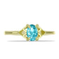 Anillo de Plata Bañada en Oro con Cuarzo Paraiba