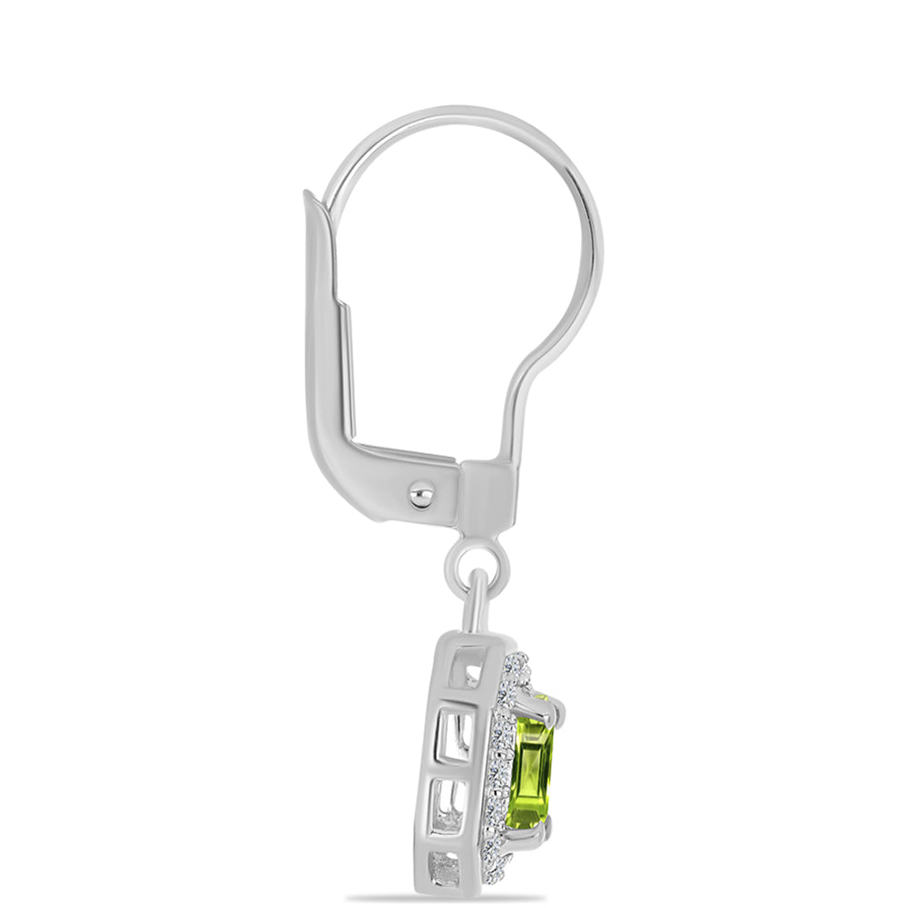 Pendientes de Plata con Peridoto de Changbai y Topacio Blanco 4 