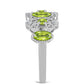 Anillo de Plata con Peridoto de Changbai y Topacio Blanco