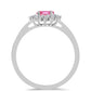 Anillo de Plata con Turmalina Rosa de Pelmadulla y Topacio Blanco