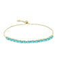 Pulsera de Plata Bañada en Oro con Cuarzo Paraiba