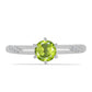 Anillo de Plata con Peridoto de Changbai y Topacio Blanco