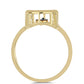 Anillo de Plata Bañada en Oro con Diamante azul danzante