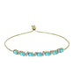 Pulsera de Plata Bañada en Oro con Cuarzo Paraiba y Topacio Blanco