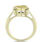 Anillo de Plata Bañada en Oro con Diamante azul danzante