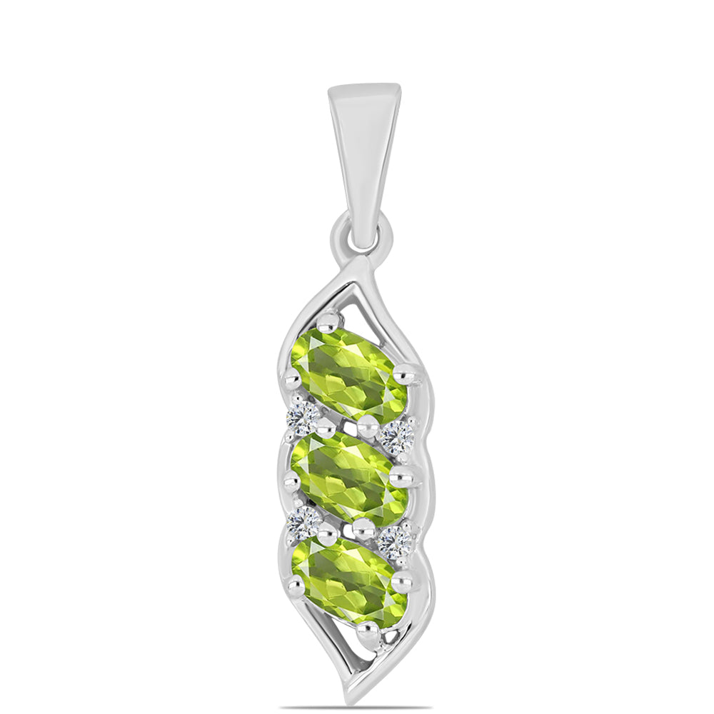 Colgante de Plata con Peridoto de Changbai y Topacio Blanco 1 