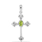 Cruz Colgante de Plata con Peridoto de Changbai y Topacio Blanco