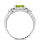 Anillo de Plata con Peridoto de Changbai y Topacio Blanco