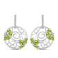 Pendientes de Plata con Peridoto de Changbai y Topacio Blanco