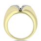 Anillo de Plata Bañada en Oro con Diamante azul danzante y Topacio Blanco