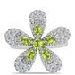 Anillo de Plata con Peridoto de Changbai y Topacio Blanco