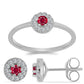 Conjunto de Plata con Rubí de Madagascar y Topacio Blanco ( Pendientes +Anillo )