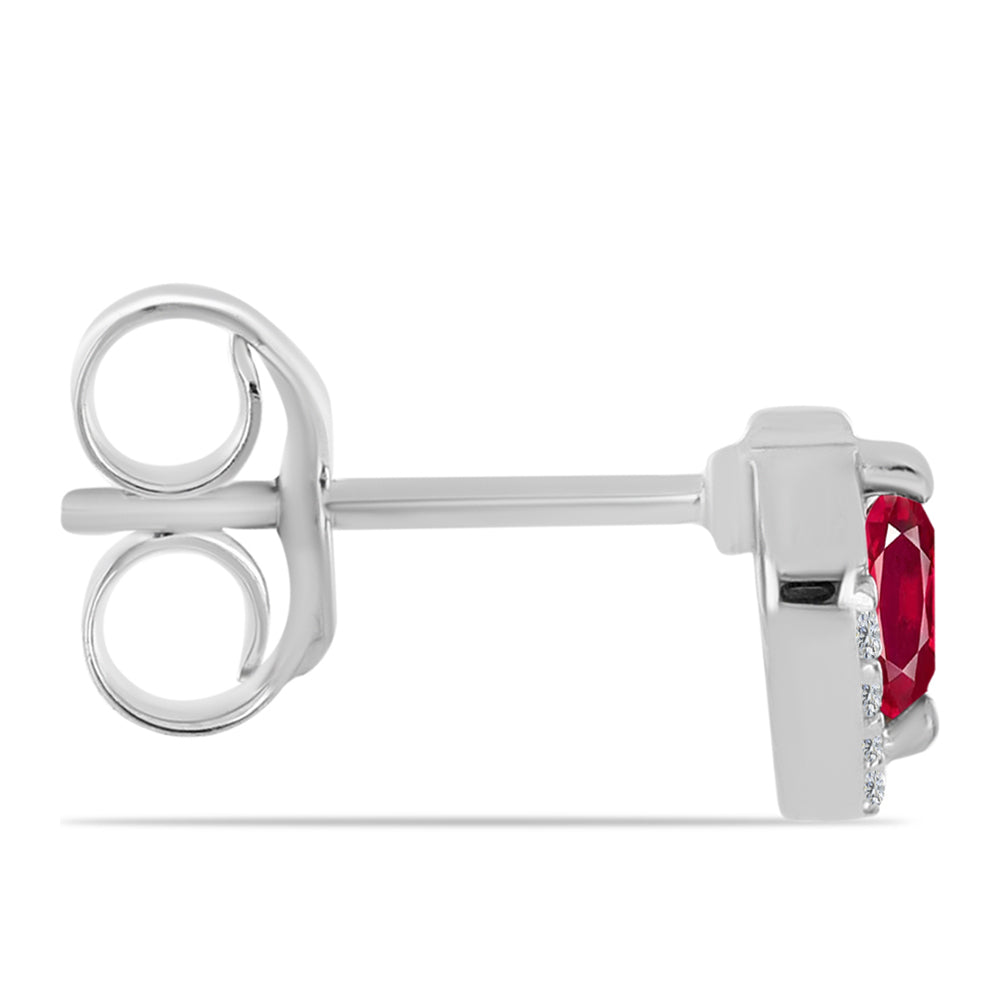 Pendientes de Plata con Rubí de Madagascar y Topacio Blanco 2 