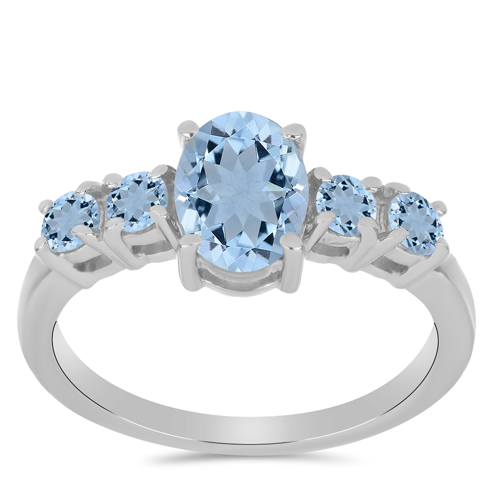 Anillo de Plata con Aguamarina del Condado de Embu 3 