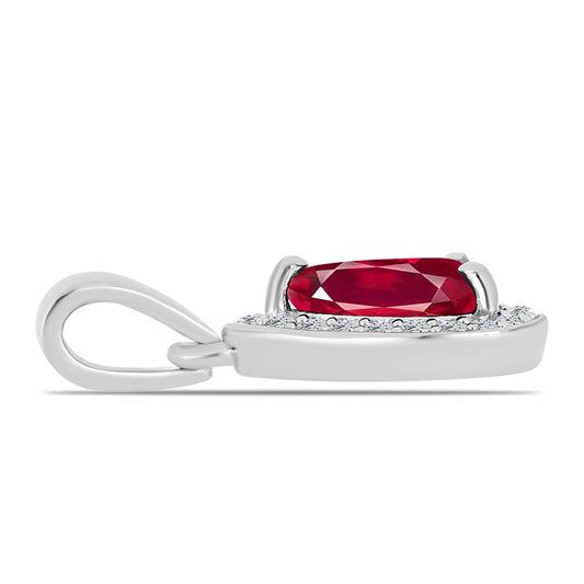 Colgante de Plata con Rubí de Madagascar y Topacio Blanco