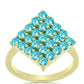 Anillo de Plata Bañada en Oro con Cuarzo Paraiba