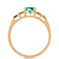 Anillo de Plata Bañada en Oro con Cuarzo Paraiba y Zircón Blanco
