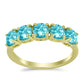 Anillo de Plata Bañada en Oro con Cuarzo Paraiba
