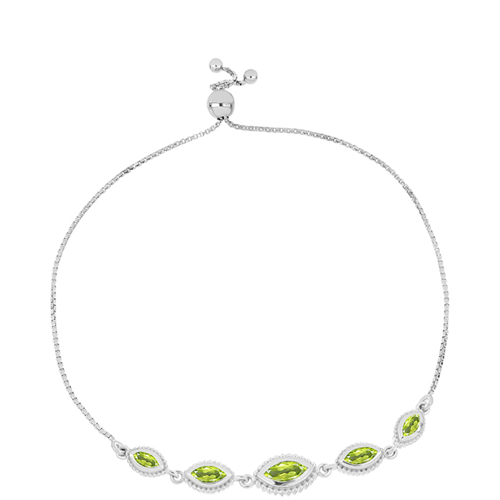 Pulsera de Plata con Peridoto de Changbai 2 