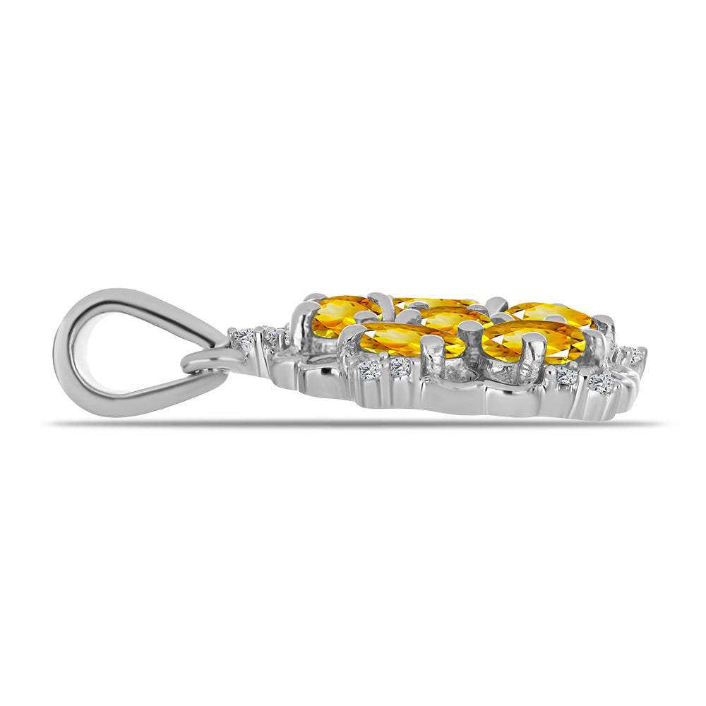Colgante de Plata con Citrino de los Montes Urales y Topacio Blanco