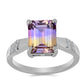 Anillo de Plata con Amatrino de Anahi y Topacio Blanco
