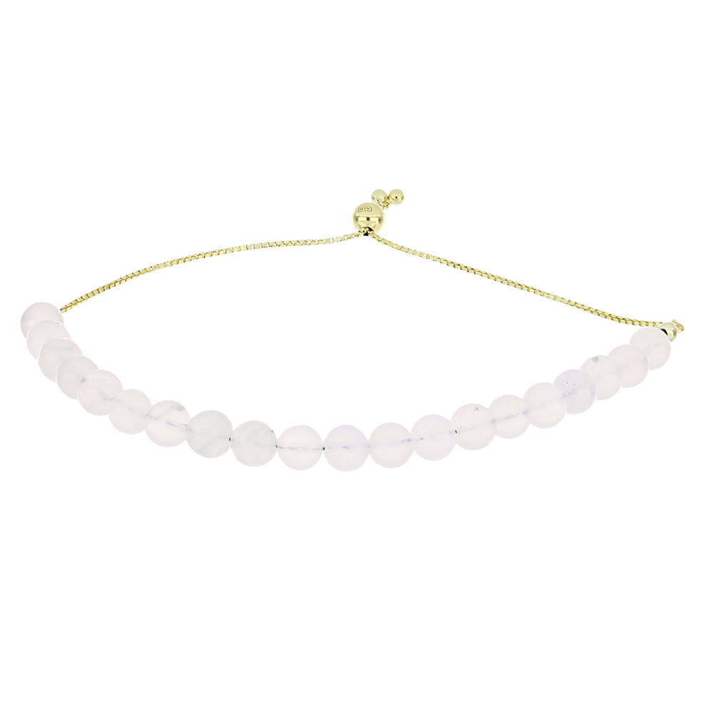 Pulsera de Plata Bañada en Oro con Piedra Lunar Arco Iris 1 