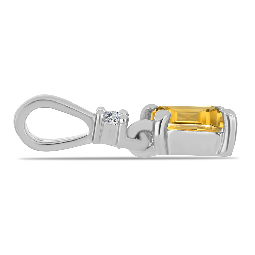 Conjunto de Plata con Citrino de los Montes Urales y Topacio Blanco ( Pendientes +Anillo +Colgante ) 7 