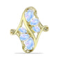 Anillo de Plata Bañada en Oro con Piedra Lunar Arco Iris